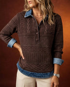 Fenwick Women's Cable Knit Collared Sweater