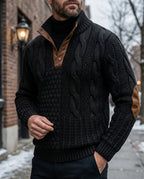 Holloway Men's Cable Knit Elbow Patch Sweater