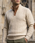 Dunmaven Men's Diamond Cable Knit Sweater