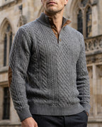 Dunmaven Men's Diamond Cable Knit Sweater