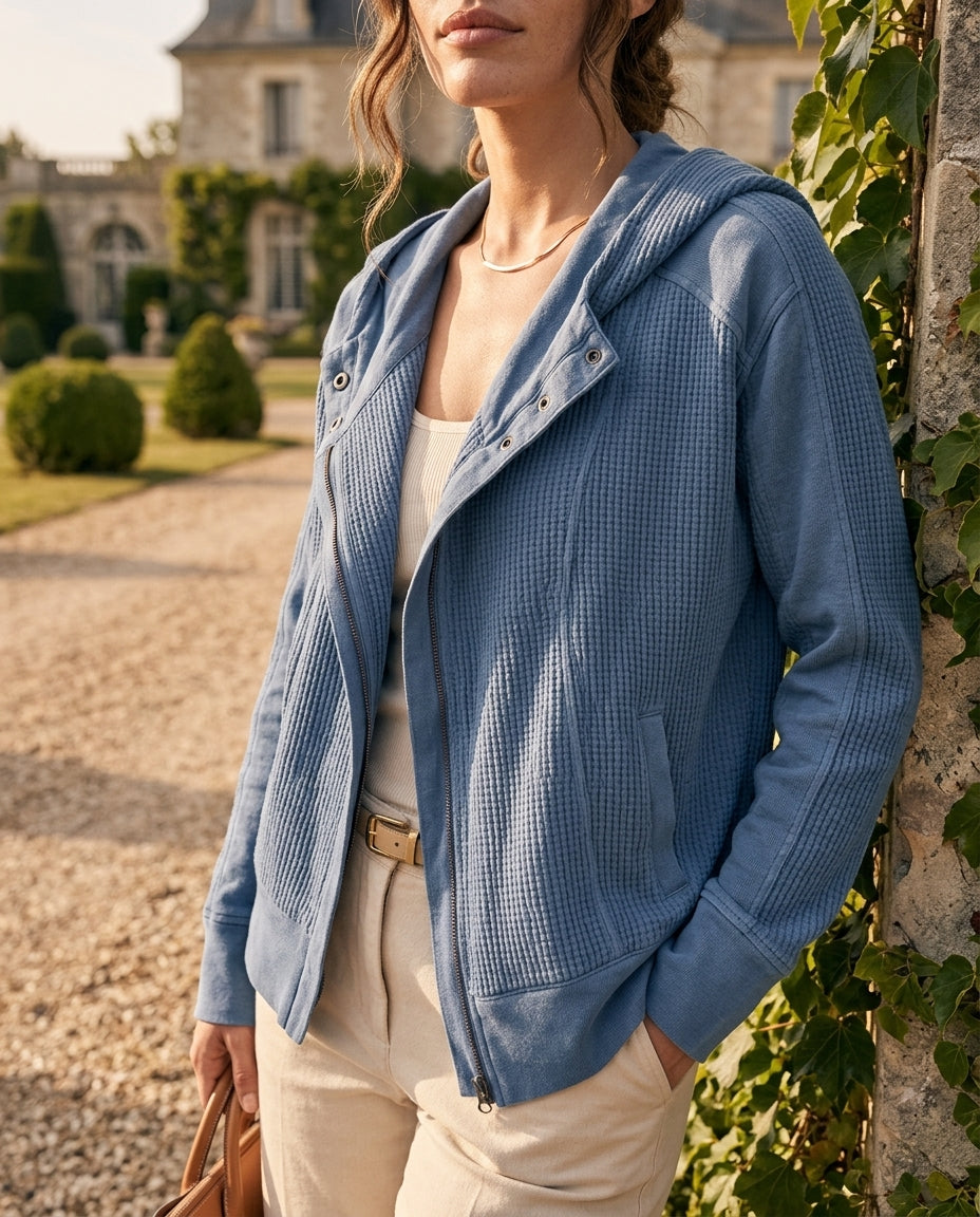 Cassia Women's Cropped Waffle Hoodie