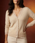 Larkspur Women's Lace Trim Cashmere Cardigan