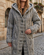 Jeanne Women's Oversized Cable Knit Coat