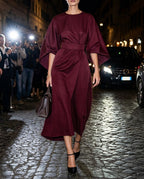 Margaux Women's Lantern Sleeve Belted Dress