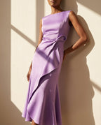 Juliette Women's Draped Asymmetrical Midi Dress