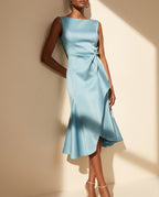 Juliette Women's Draped Asymmetrical Midi Dress