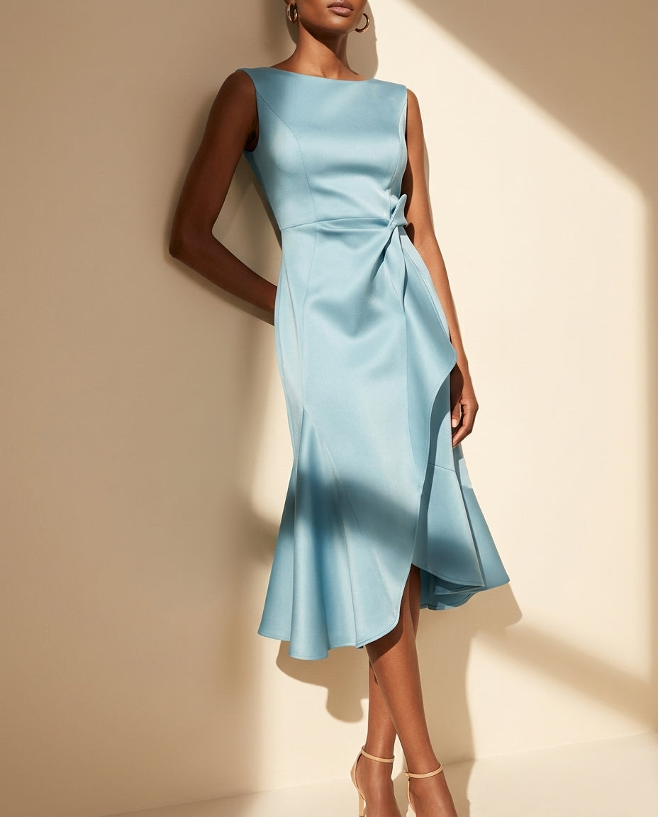 Juliette Women's Draped Asymmetrical Midi Dress