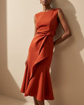Juliette Women's Draped Asymmetrical Midi Dress