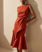 Juliette Women's Draped Asymmetrical Midi Dress