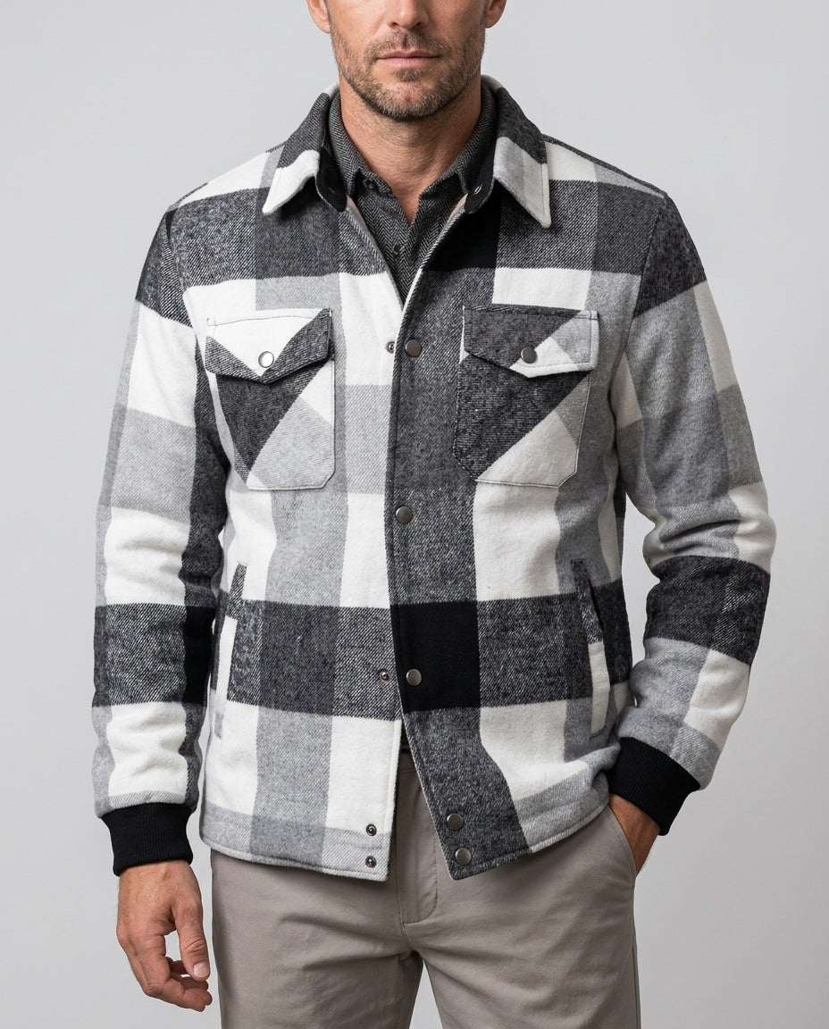 Raymond Men's Plaid Shirt Jacket