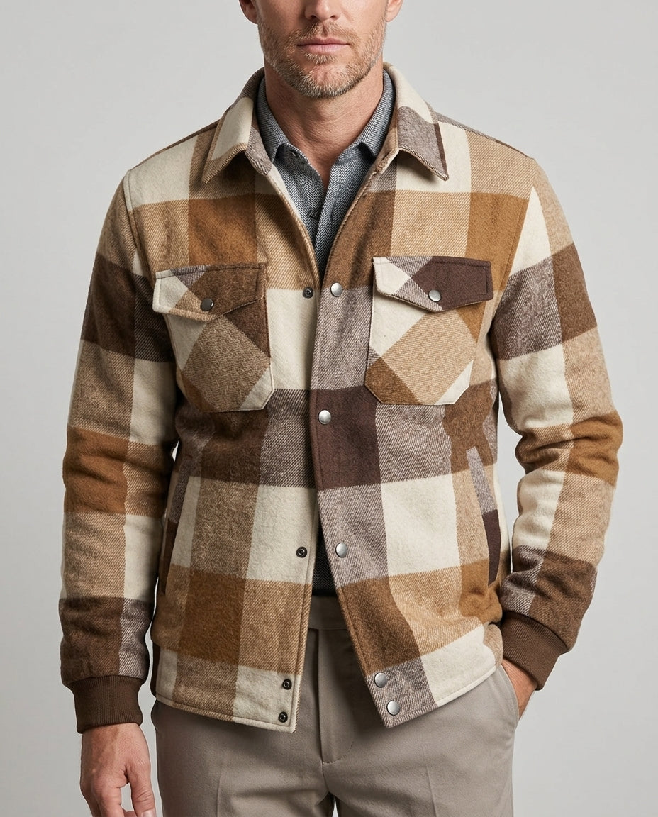 Raymond Men's Plaid Shirt Jacket