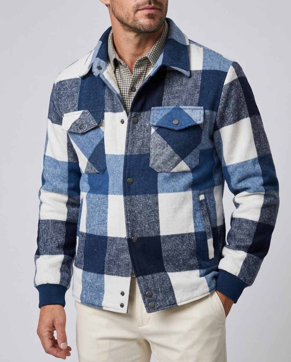 Raymond Men's Plaid Shirt Jacket