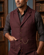 Desmond Men's Herringbone Tailored Waistcoat