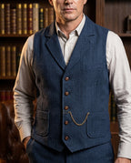 Desmond Men's Herringbone Tailored Waistcoat