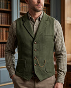 Desmond Men's Herringbone Tailored Waistcoat