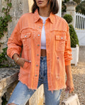 Cecilia Women's Distressed Oversized Denim Jacket