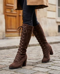 Trinity Women's Suede Lace Up Knee Boots