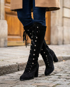 Trinity Women's Suede Lace Up Knee Boots