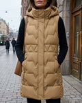 Lena Women's Hooded Long Quilted Vest