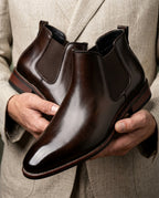Montgomery Men's Slip-On Leather Chelsea Dress Boots
