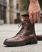 Beckett Men's Croc-Embossed Cap Toe Boots