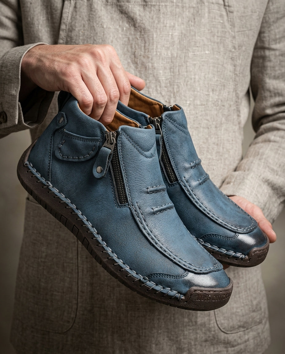 Calder Men's Leather Zip Ankle Boots