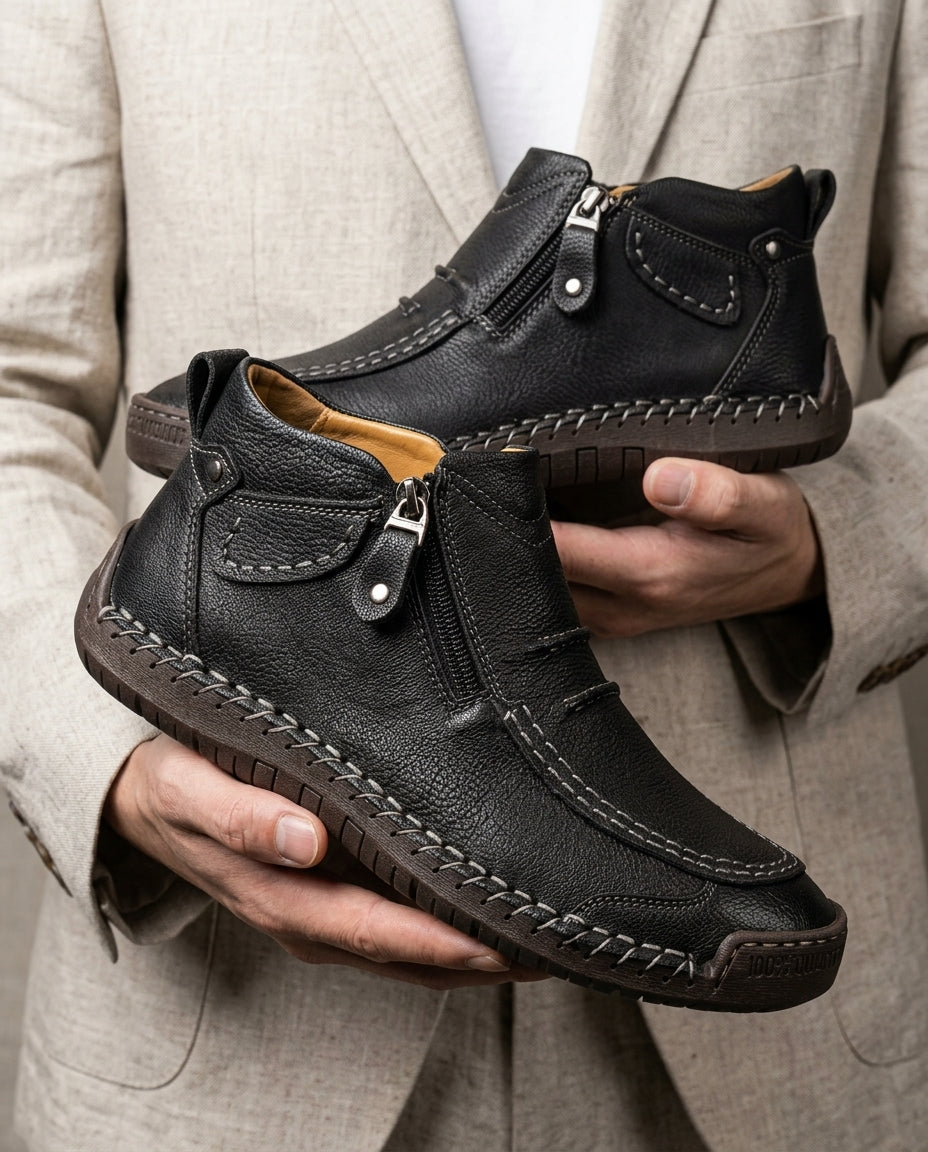 Calder Men's Leather Zip Ankle Boots