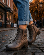 Theodosia Women's Quilted Lace-Up Ankle Boots