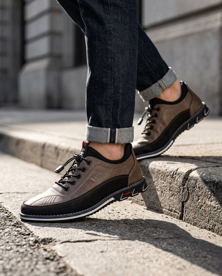 Weston Men's Leather Moc-Toe Sneakers