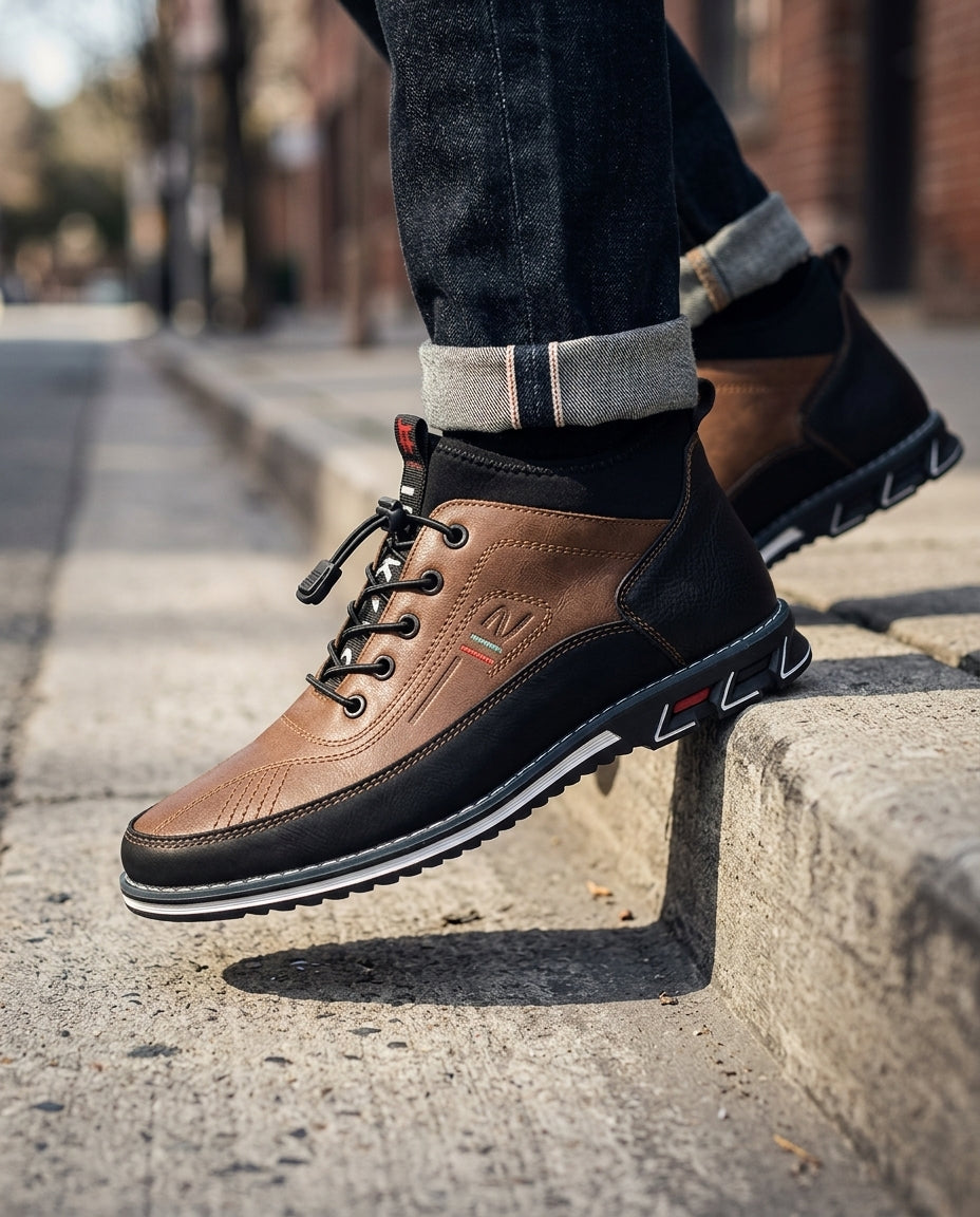 Weston Men's Leather Moc-Toe Sneakers