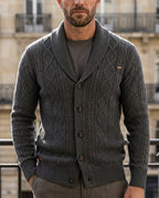 Prescott Men's Cable Knit Shawl Cardigan