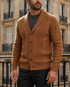 Prescott Men's Cable Knit Shawl Cardigan