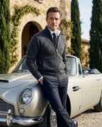 Sterling Men's Diamond Knit Zip Cardigan