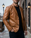 Ellison Men's Leather Blazer Jacket