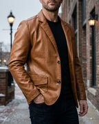 Ellison Men's Leather Blazer Jacket