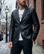 Ellison Men's Leather Blazer Jacket
