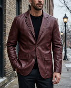 Ellison Men's Leather Blazer Jacket