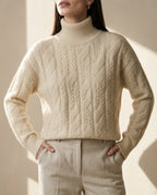 Carinthia Cozy Cable Knit Turtleneck Sweater
