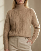 Carinthia Cozy Cable Knit Turtleneck Sweater