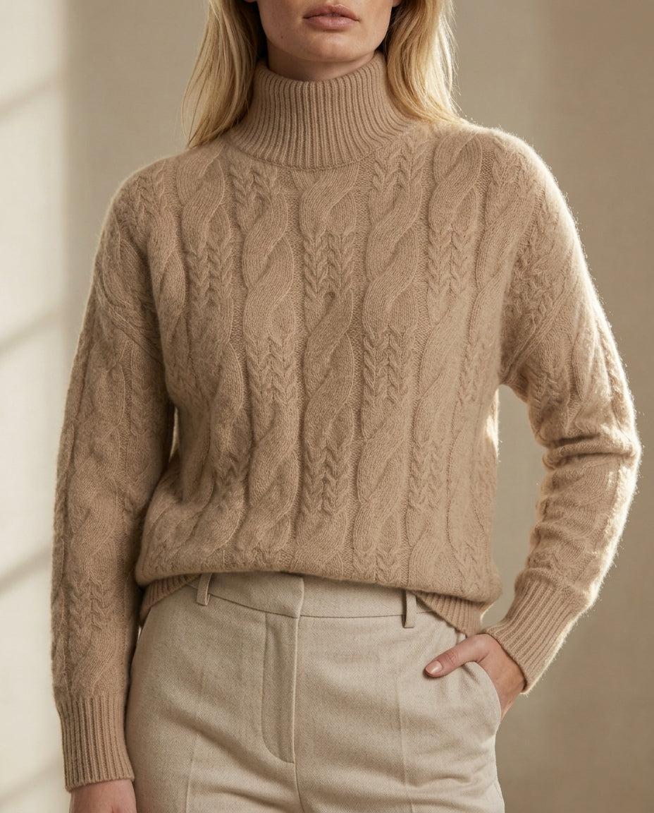 Carinthia Cozy Cable Knit Turtleneck Sweater