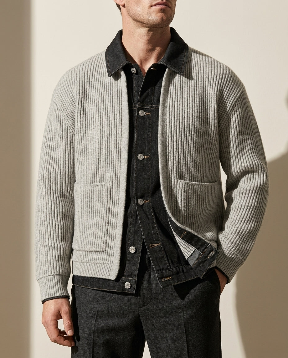 Bruke Men's Warm Wool Button Jacket