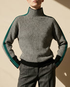 Sienna Women's Colorblock Turtleneck Pullover Sweater