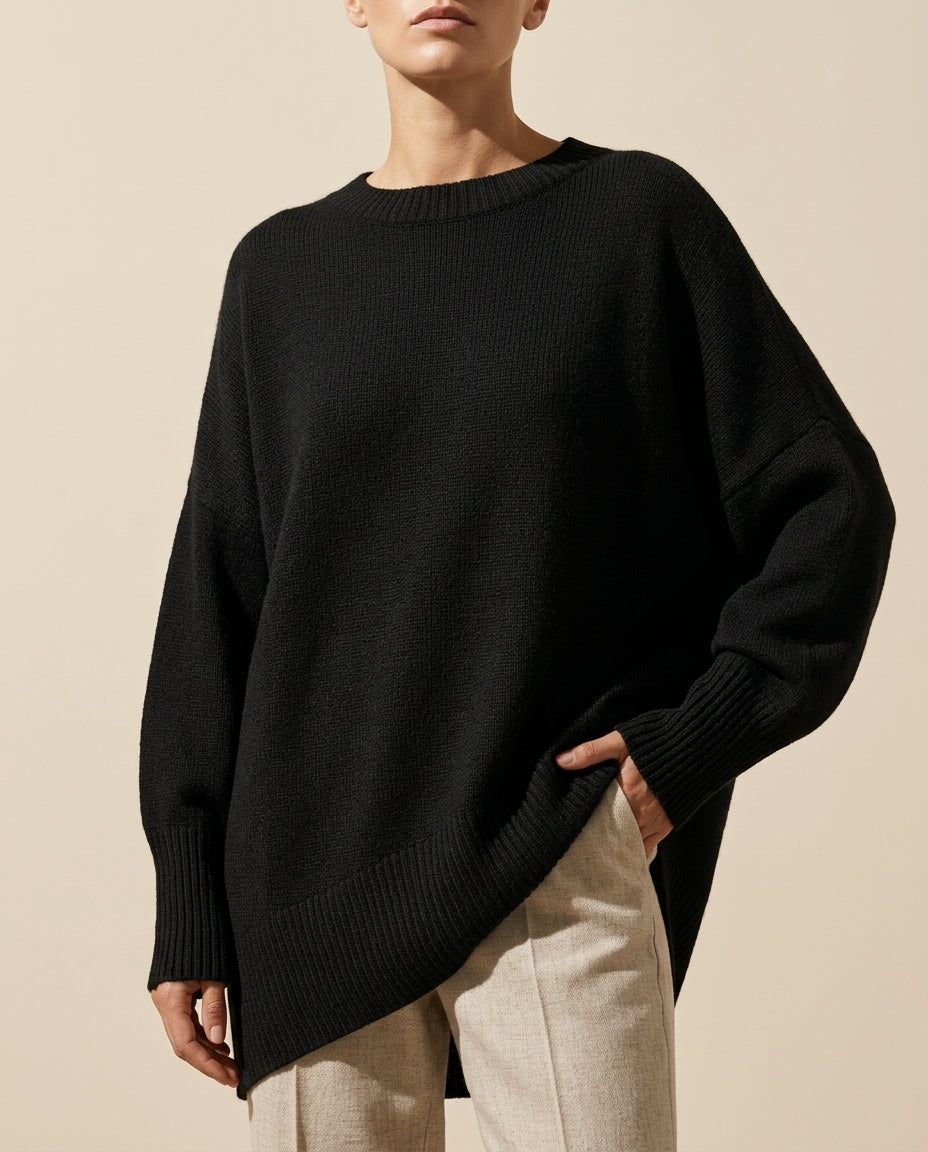 Serena Women's Oversized Asymmetrical Warm Sweater