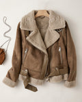 Valerie Women's Shearling Leather Moto Jacket
