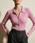 Margaux Women's Slim-Fit Ribbed Polo Sweater