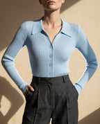 Margaux Women's Slim-Fit Ribbed Polo Sweater