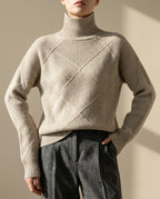 Amelie Women's Merino Wool Turtleneck Pullover Sweater