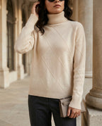 Amelie Women's Merino Wool Turtleneck Pullover Sweater