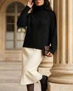 Amelie Women's Merino Wool Turtleneck Pullover Sweater