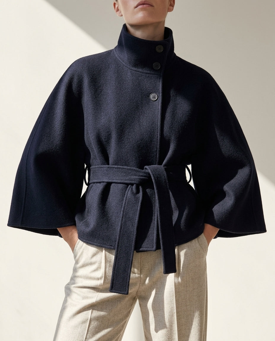 Genevieve Women's Wool Blend Cape Coat